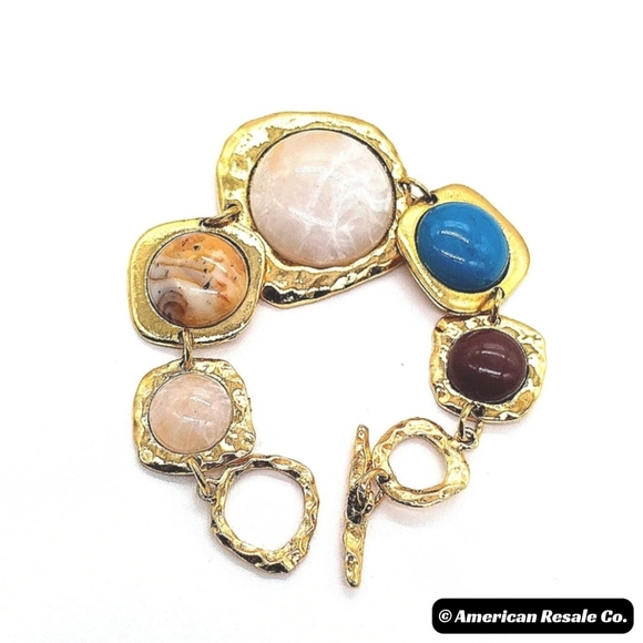 Chunky Gold Bracelet, Vintage Style Boho Bracelet, Statement Bracelet - Picture 2 of 4